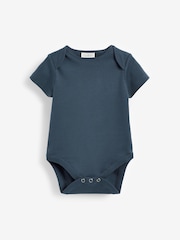 Petrol Blue 5 Pack Plain Baby Bodysuits - Image 5 of 13