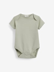 Petrol Blue 5 Pack Plain Baby Bodysuits - Image 6 of 13