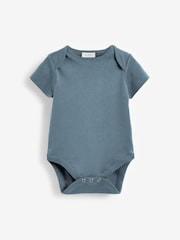 Petrol Blue 5 Pack Plain Baby Bodysuits - Image 7 of 13