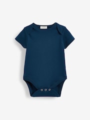 Petrol Blue 5 Pack Plain Baby Bodysuits - Image 8 of 13