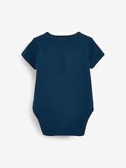 Petrol Blue 5 Pack Plain Baby Bodysuits - Image 9 of 13