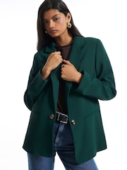 River Island Green Crepe Blazer - Image 1 of 4