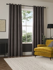 William Morris At Home Iron Grey Lodden Embroidery Made to Measure 100% Cotton Curtains - Image 2 of 9