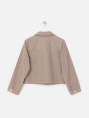 Oliver Bonas Brown Striped Denim Jacket - Image 2 of 6