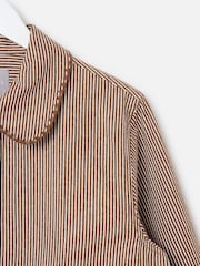 Oliver Bonas Brown Striped Denim Jacket - Image 4 of 6