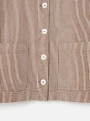 Oliver Bonas Brown Striped Denim Jacket - Image 5 of 6
