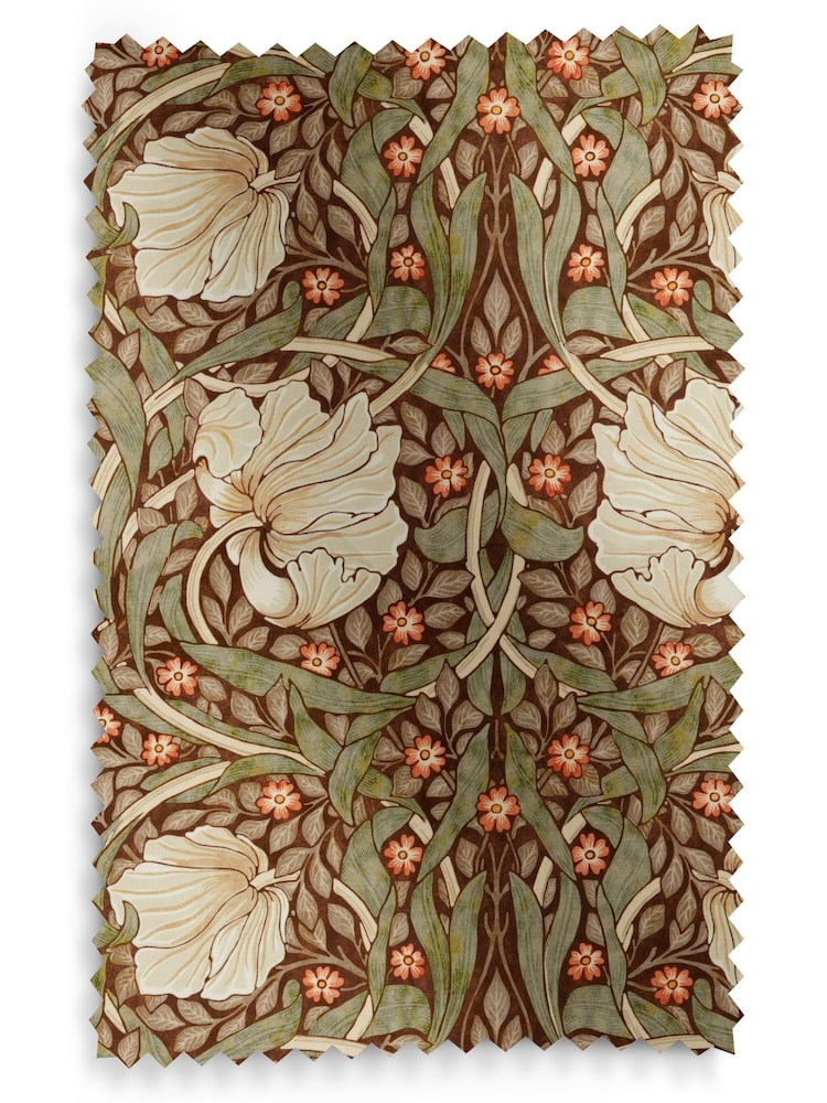 William Morris At Home Green Pimpernel Velvet Made to Measure Curtains - Image 9 of 9
