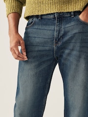 Vintage Dark Blue Straight Vintage Stretch Authentic Jeans - Image 6 of 11