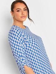 Yours Curve Blue Tab Sleeve Blouse - Image 4 of 4