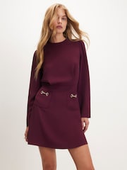 River Island Purple Snaffle Crepe Mini Dress - Image 1 of 4