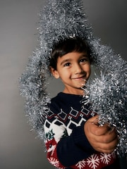 Name It Blue Car Print Christmas Jumper - Image 2 of 4