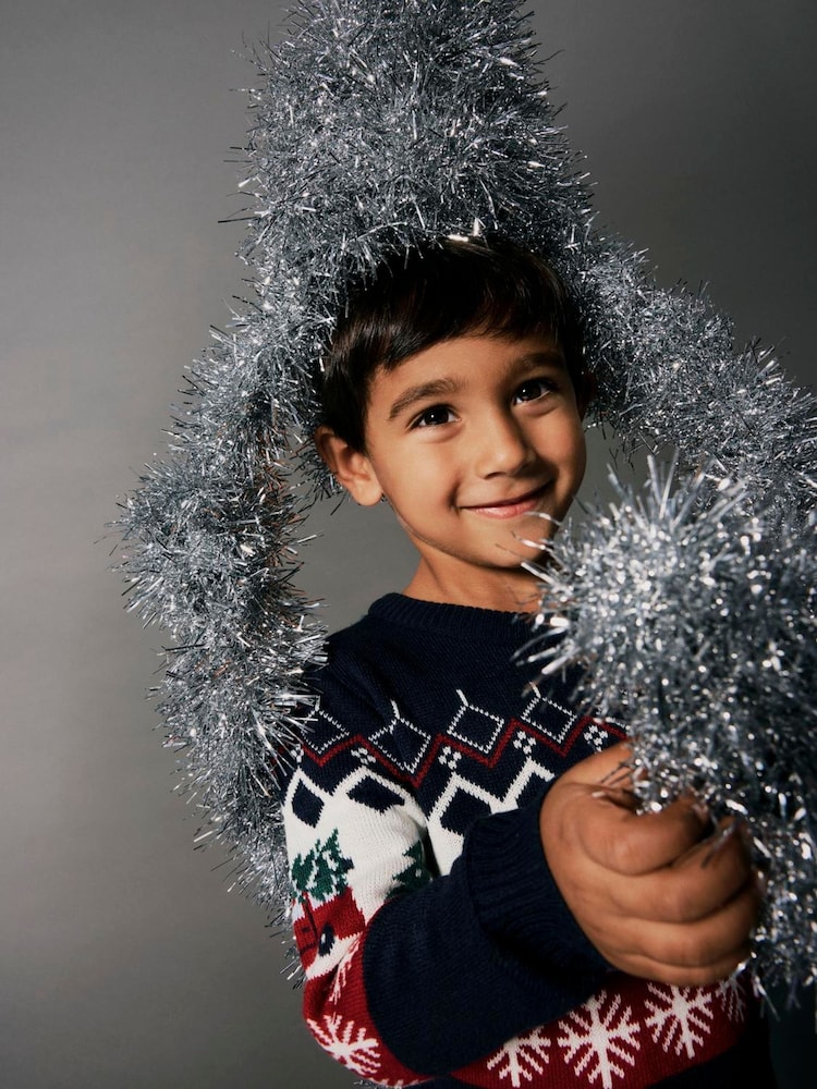 Name It Blue Car Print Christmas Jumper - Image 2 of 4 Name It Blue Car Print Christmas Jumper - Image 2 of 4