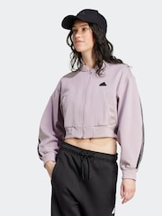 adidas Purple Sportswear Future Icons 3-Stripes Bomber Jacket - Image 1 of 7