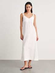 JAG Sara V-Neck Linen Midi A-Line Dress - Εικόνα 1 από 4
