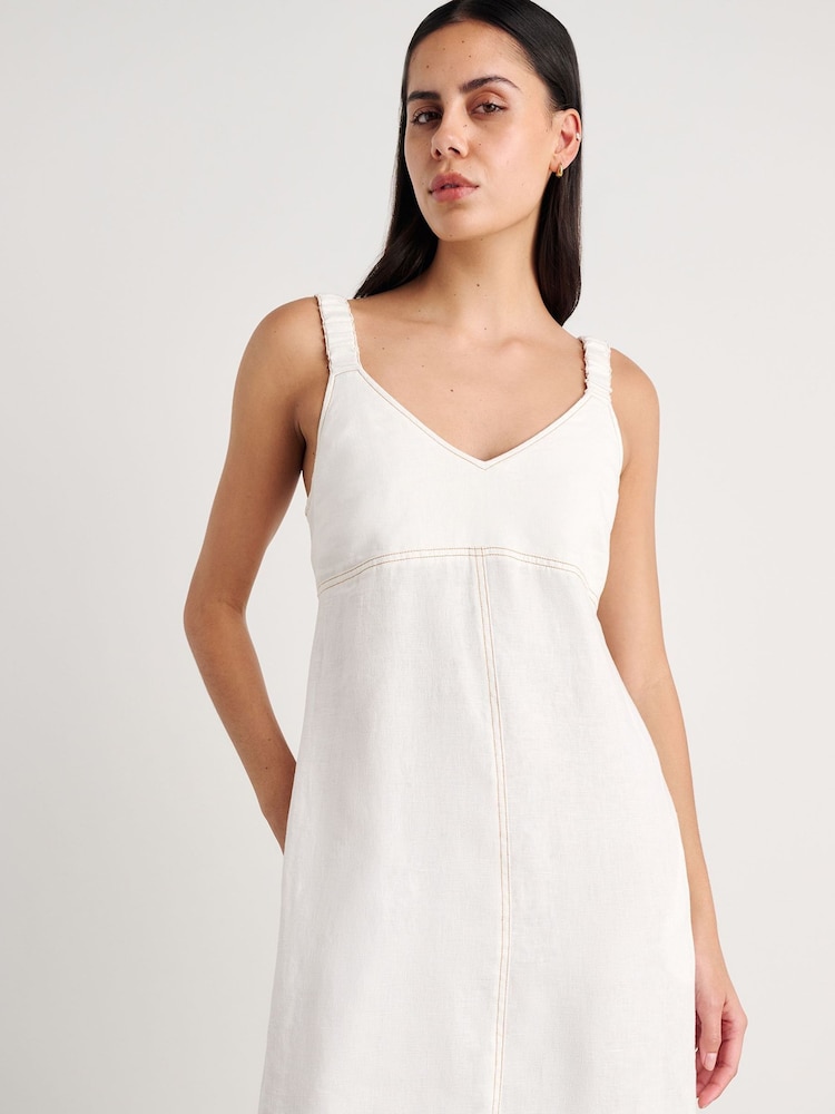 JAG Sara V-Neck Linen Midi A-Line Dress - Εικόνα 2 από 4