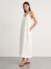 JAG Sara V-Neck Linen Midi A-Line Dress - Εικόνα 3 από 4