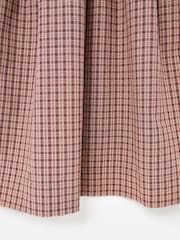 Oliver Bonas Red Checked Frill Collar Tie Front Midi Dress - Image 5 of 5