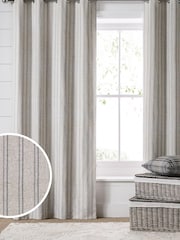 Natural Vintage Stripe Eyelet Curtains - Image 1 of 4