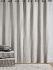 Natural Vintage Stripe Eyelet Curtains - Image 2 of 4