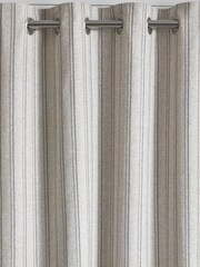 Natural Vintage Stripe Eyelet Curtains - Image 3 of 4