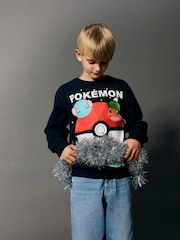 Name It Blue Pokemon Christmas Jumper - Image 1 of 4
