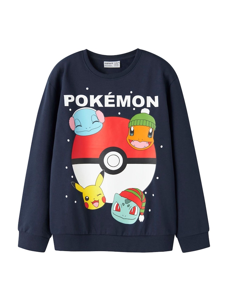 Name It Blue Pokemon Christmas Jumper - Image 2 of 4 Name It Blue Pokemon Christmas Jumper - Image 2 of 4
