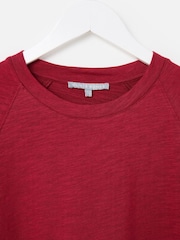 Burgundy Punainen - Oliver Bonas Slub Cotton Colour Block -t-paita - Kuva 3 / 5
