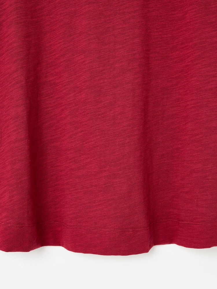 Burgundy Punainen - Oliver Bonas Slub Cotton Colour Block -t-paita - Kuva 5 / 5