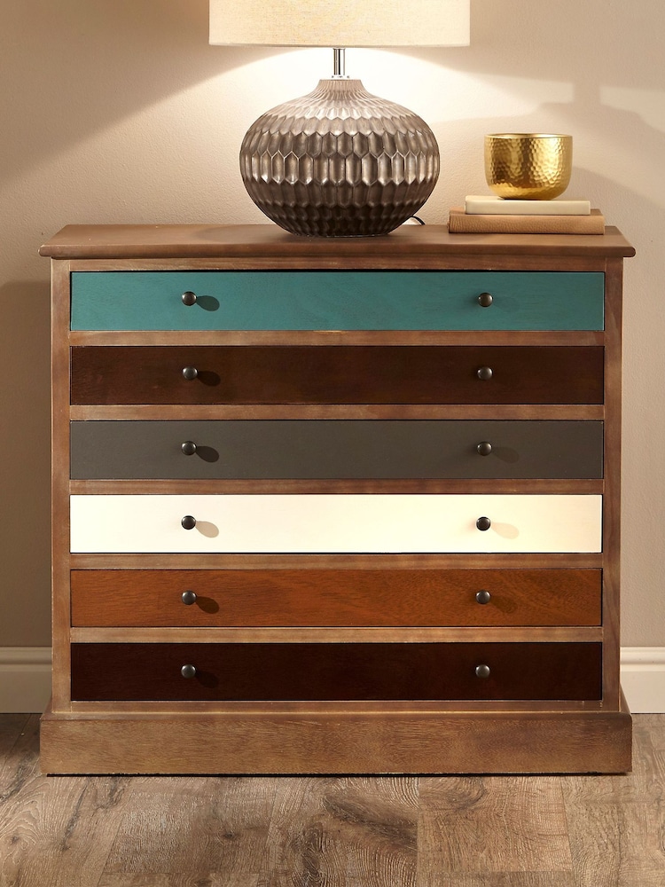 Pacific Multi Pine Wood Six Drawers Chest - Image 1 of 6