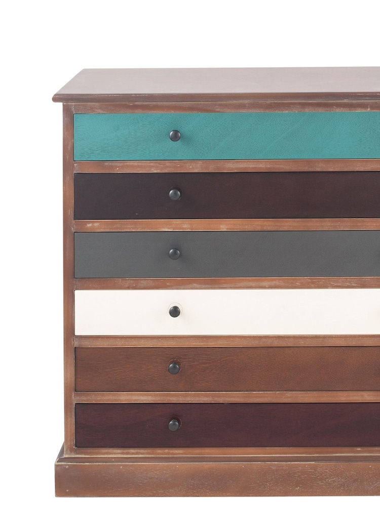 Pacific Multi Pine Wood Six Drawers Chest - Image 6 of 6