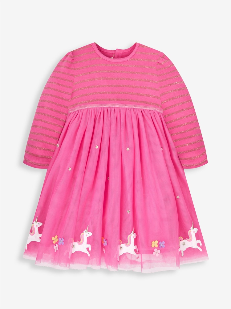 Fuchsia Pink - JoJo Maman Bébé Unicorn Party Dress - Image 1 of 7 Fuchsia Pink - JoJo Maman Bébé Unicorn Party Dress - Image 1 of 7