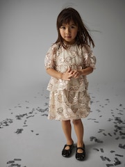 Name It Cream Sequin Teired Occasion Dress - Image 1 of 4
