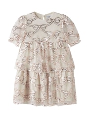 Name It Cream Sequin Teired Occasion Dress - Image 3 of 4
