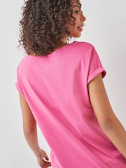Pink Bright Cap Sleeve T-Shirt Top - Image 2 of 4