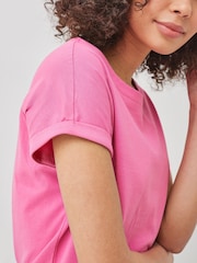 Pink Bright Cap Sleeve T-Shirt Top - Image 3 of 4