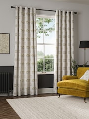 William Morris At Home Natural Lily Flower Embroidery Made to Measure Curtains - Image 2 of 9