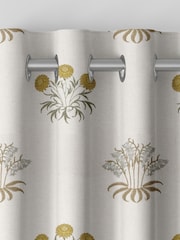 William Morris At Home Natural Lily Flower Embroidery Made to Measure Curtains - Image 7 of 9