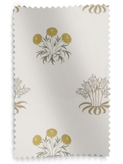 William Morris At Home Natural Lily Flower Embroidery Made to Measure Curtains - Image 9 of 9