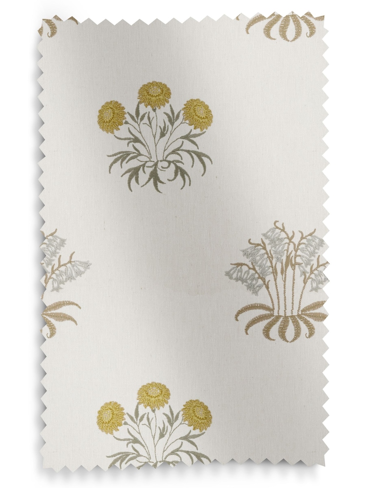 William Morris At Home Natural Lily Flower Embroidery Made to Measure Curtains - Image 9 of 9
