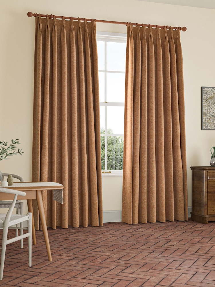 William Morris At Home Orange Marigold Woven Made to Measure Curtains - Image 2 of 9
