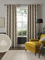William Morris At Home Natural Marigold Tree Embroidery Made to Measure Curtains - Image 1 of 1