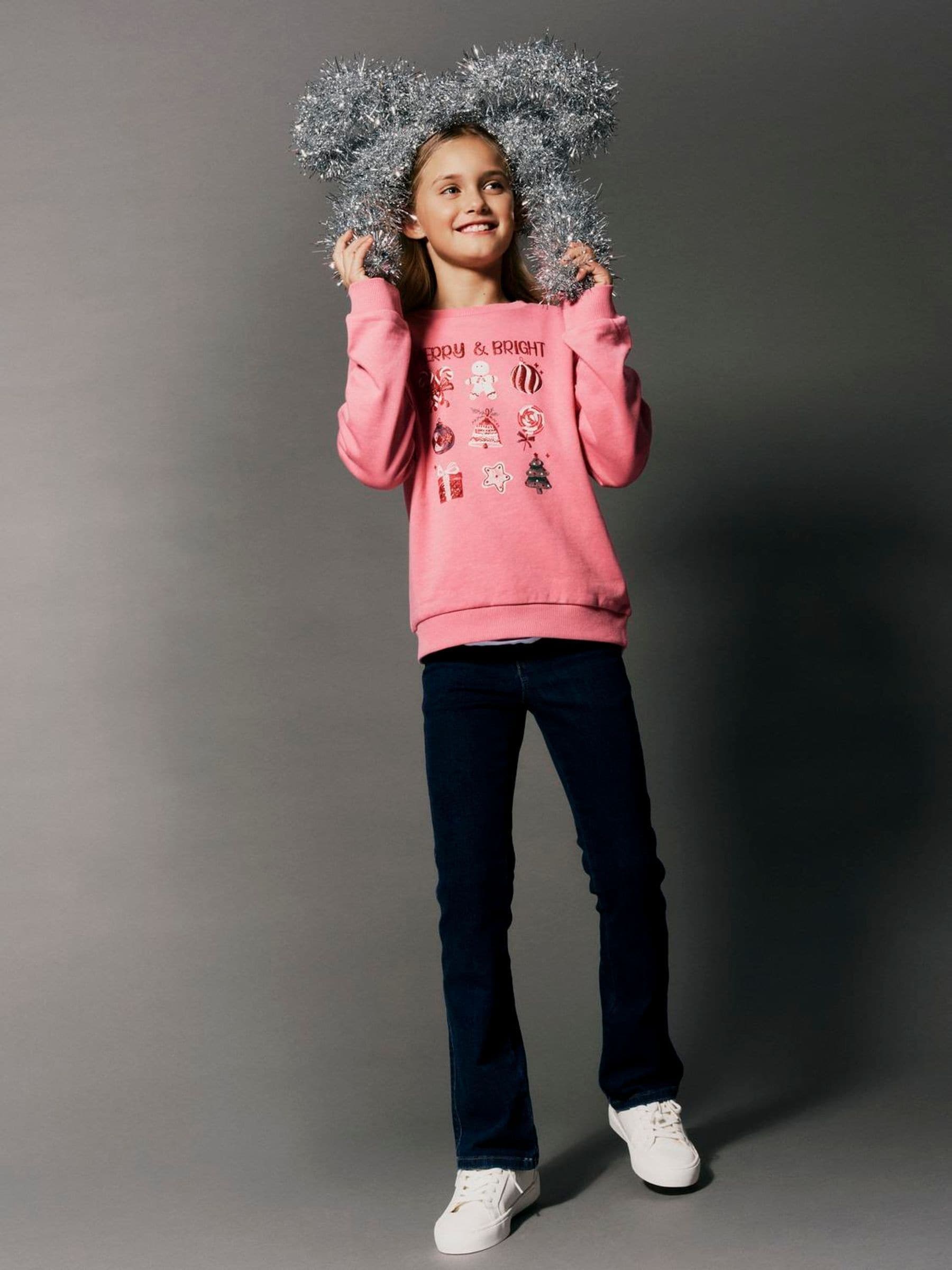 Buy Name It Pink Santa Claus Bubble Gum Christmas Jumper from Next