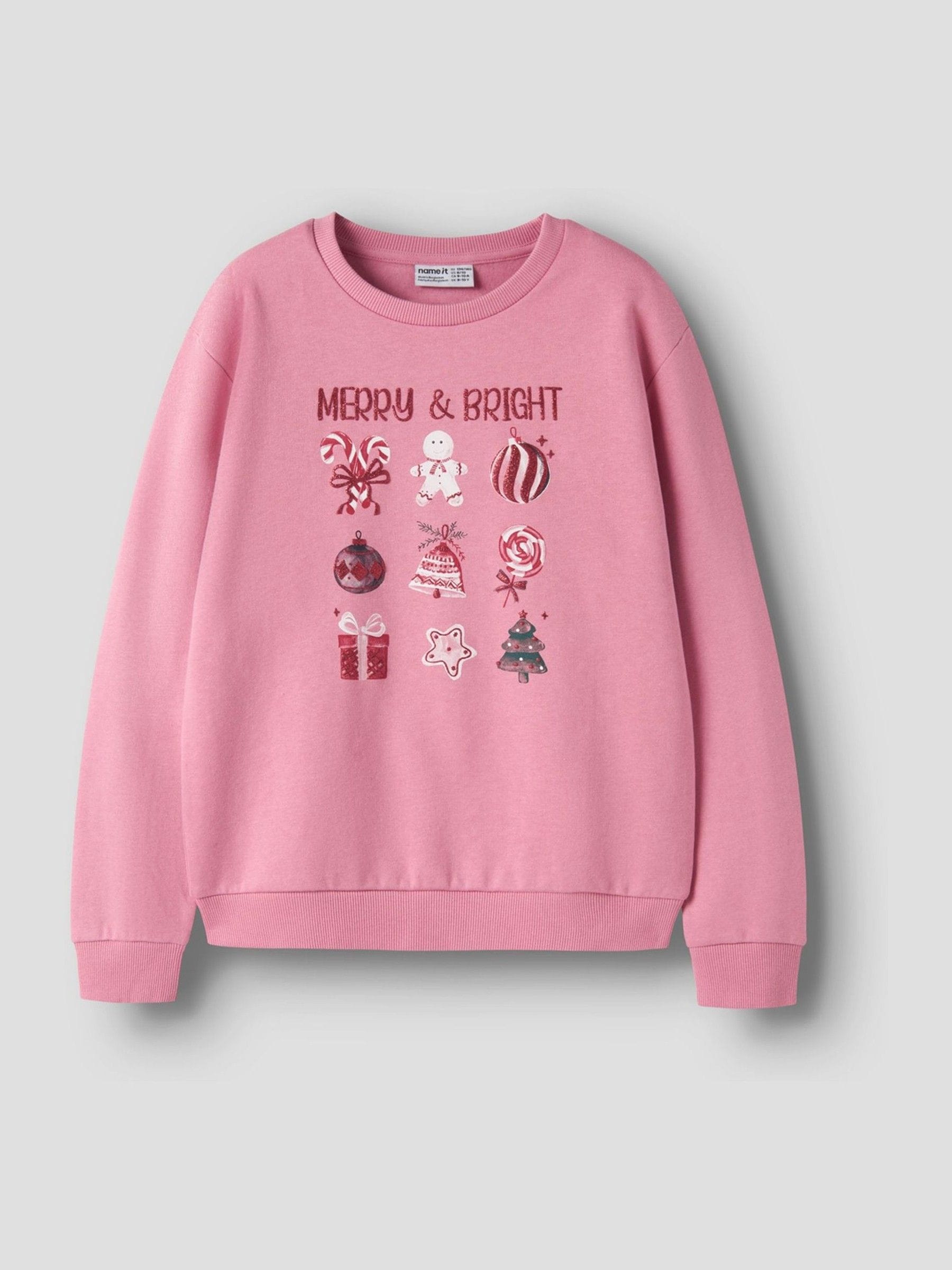 Buy Name It Pink Santa Claus Bubble Gum Christmas Jumper from Next