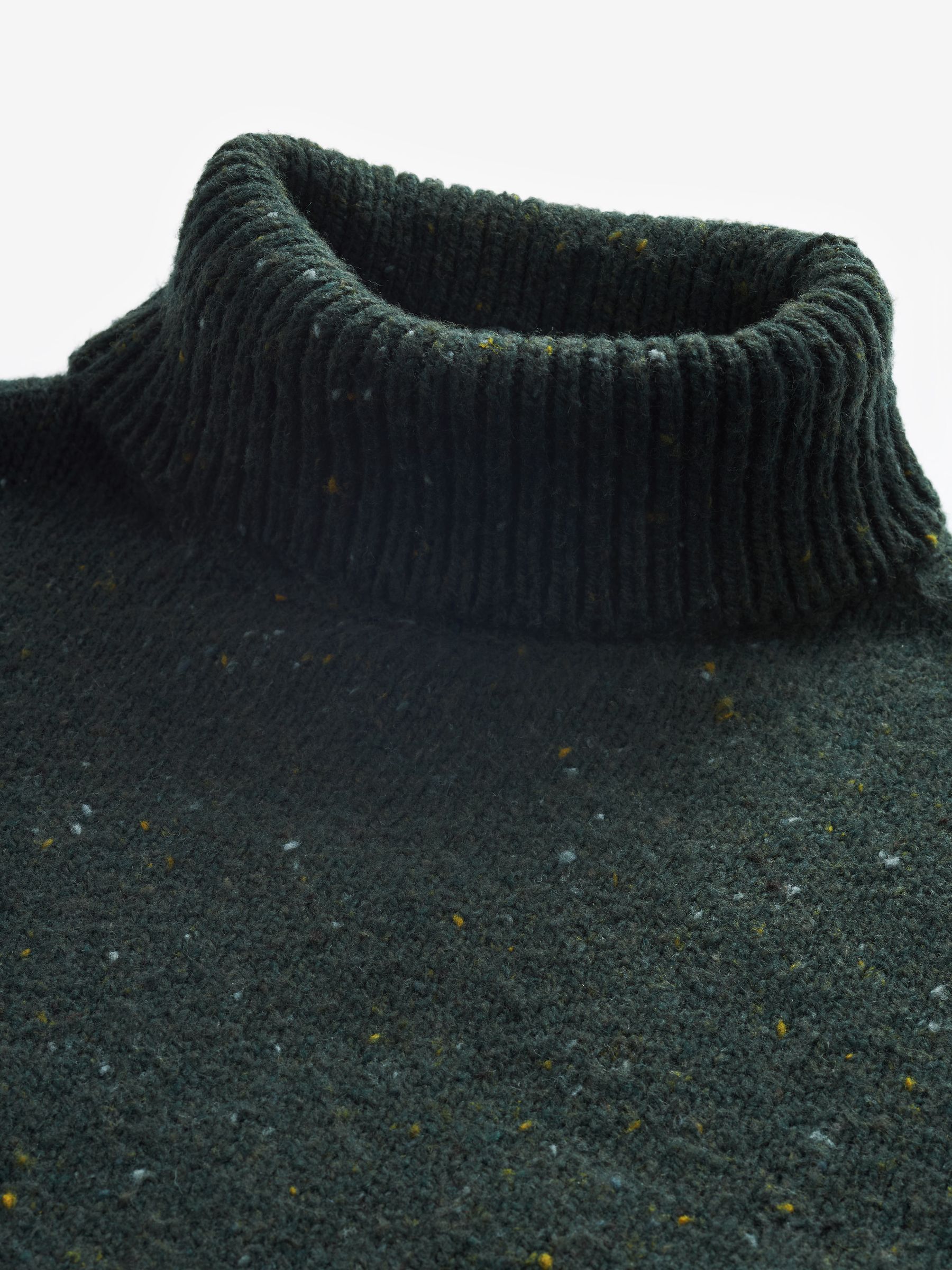 Buy Green Regular Flecked Knitted Roll Neck Jumper from Next Luxembourg
