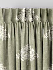 William Morris At Home Green Marigold Tree Embroidery Made to Measure 100% Cotton Curtains - Image 5 of 9