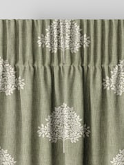 William Morris At Home Green Marigold Tree Embroidery Made to Measure 100% Cotton Curtains - Image 6 of 9