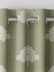 William Morris At Home Green Marigold Tree Embroidery Made to Measure 100% Cotton Curtains - Image 7 of 9