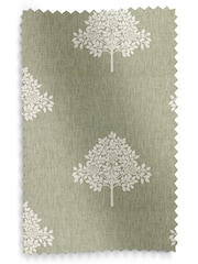 William Morris At Home Green Marigold Tree Embroidery Made to Measure 100% Cotton Curtains - Image 9 of 9