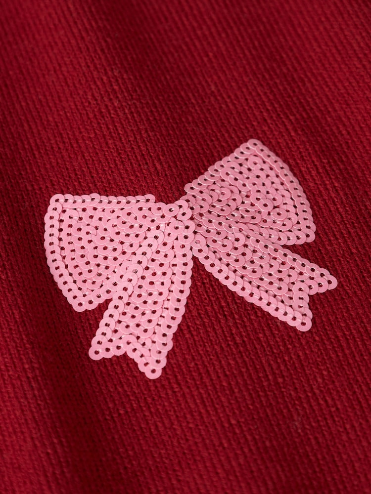 Name It Red Chirstmas Bow Jumper - Image 5 of 5