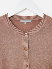 Oliver Bonas Brown Sparkle Crew Neck Cardigan - Image 3 of 6